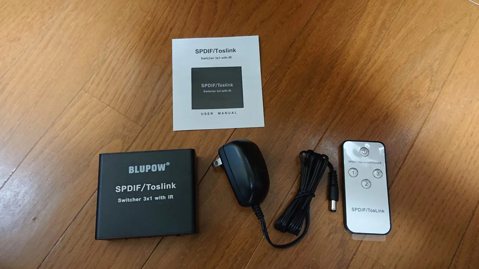 「BLUPOW SPDIF/TosLink 光デジタル 切替器」がいい感じの光デジタル出力端子セレクターだった