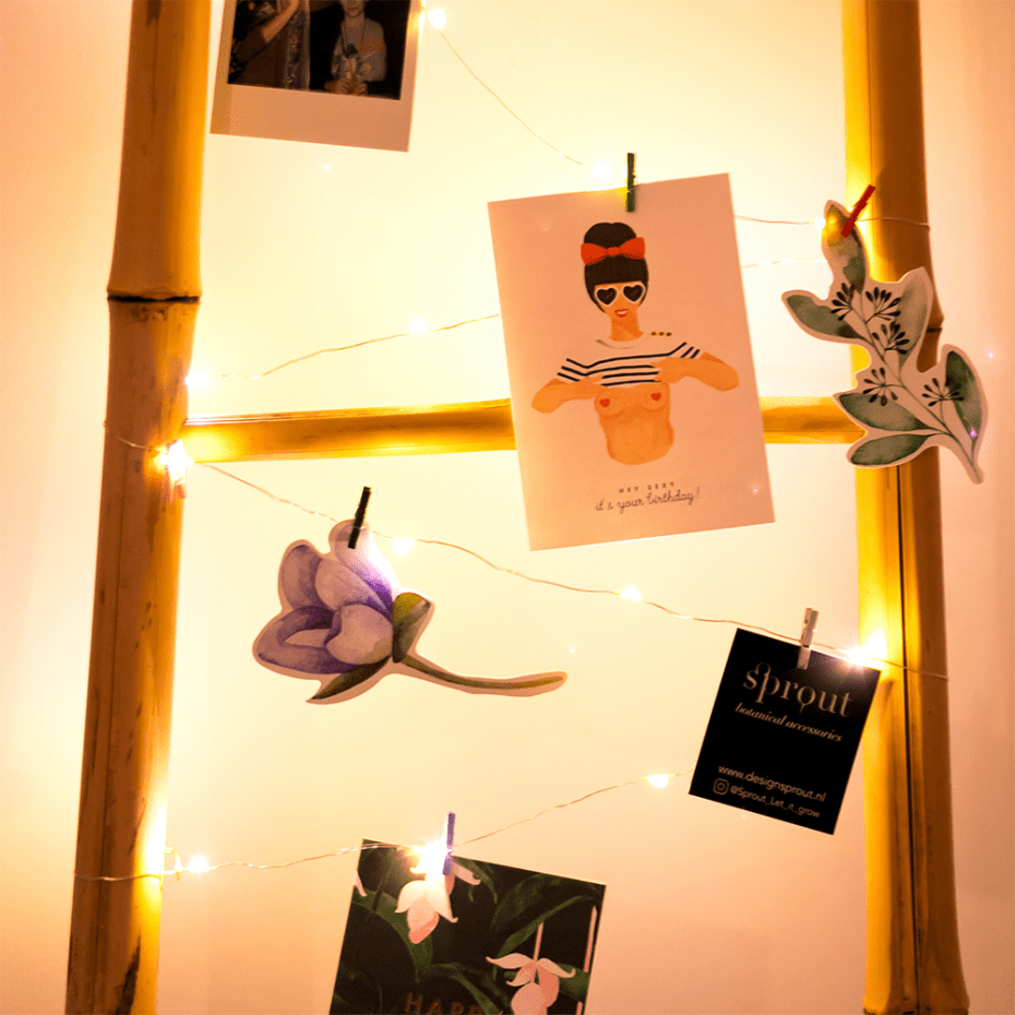 Mini colored clothespins string light by Kikkerland