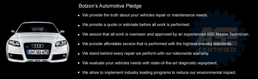 Botzon's Automotive. Specializing in European import service and repair