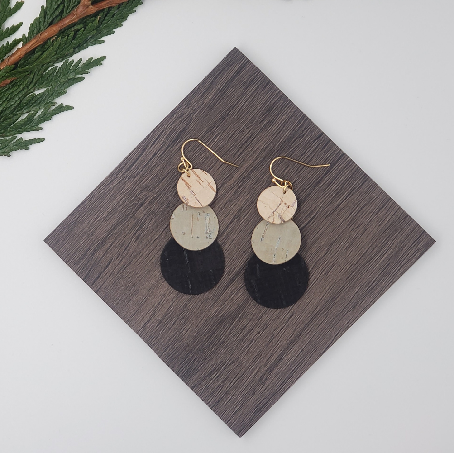 Cork 3 Layered Earring BOUDIKA LIVE HERstory