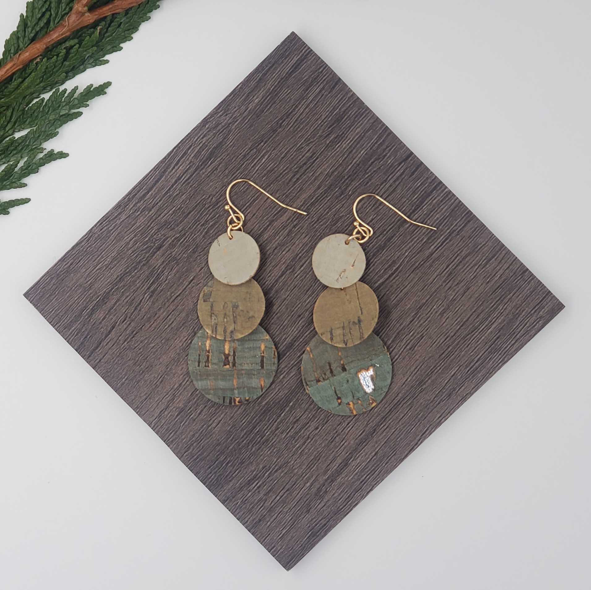 Cork 3 Layered Earring BOUDIKA LIVE HERstory