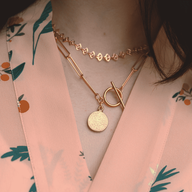 Collier doré double Bougie Bijou , Bougie avec bijou à l'intérieur