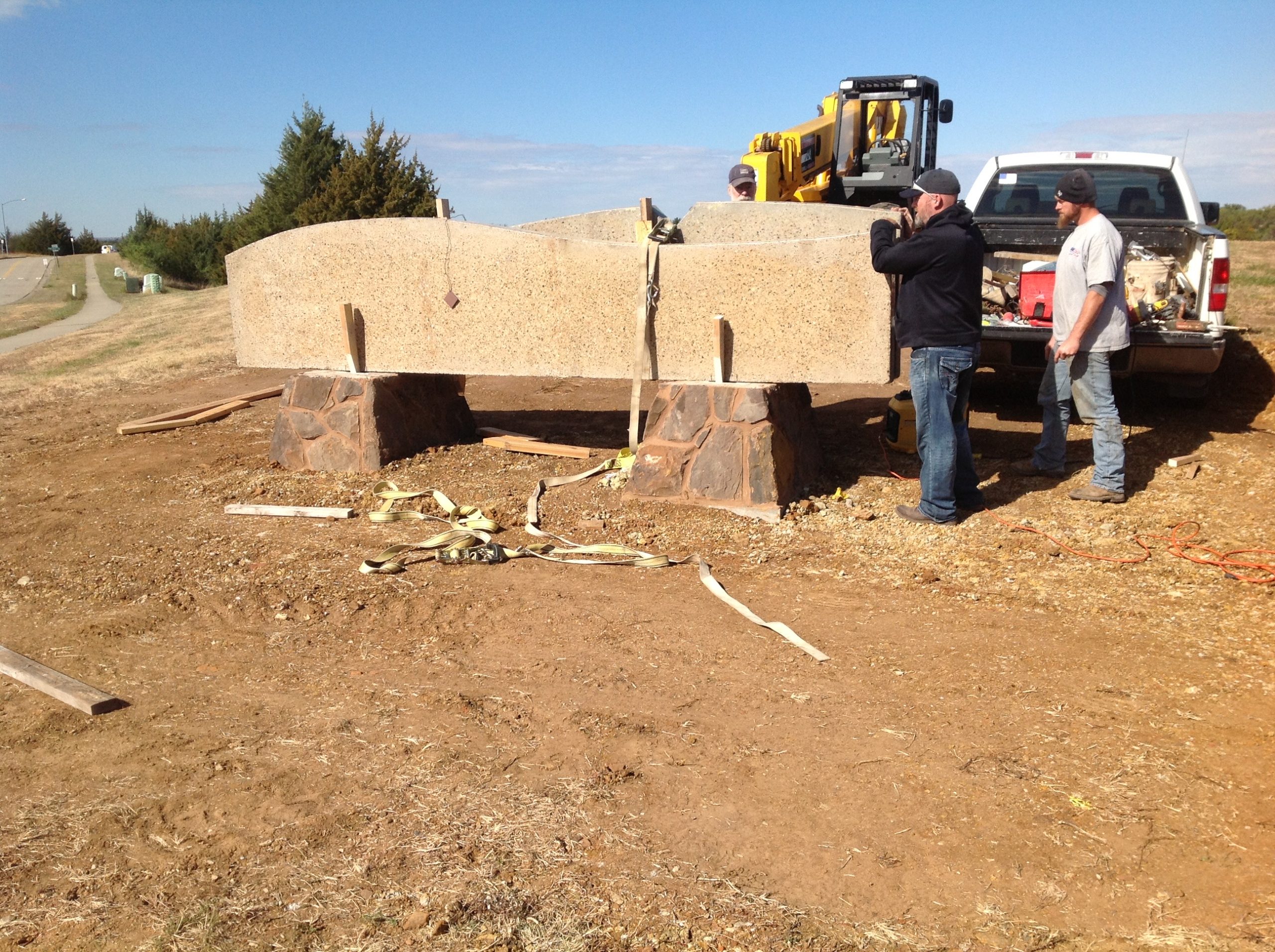 Grand Prairie Boulder Polishing Custom Concrete Work in Salina Kansas
