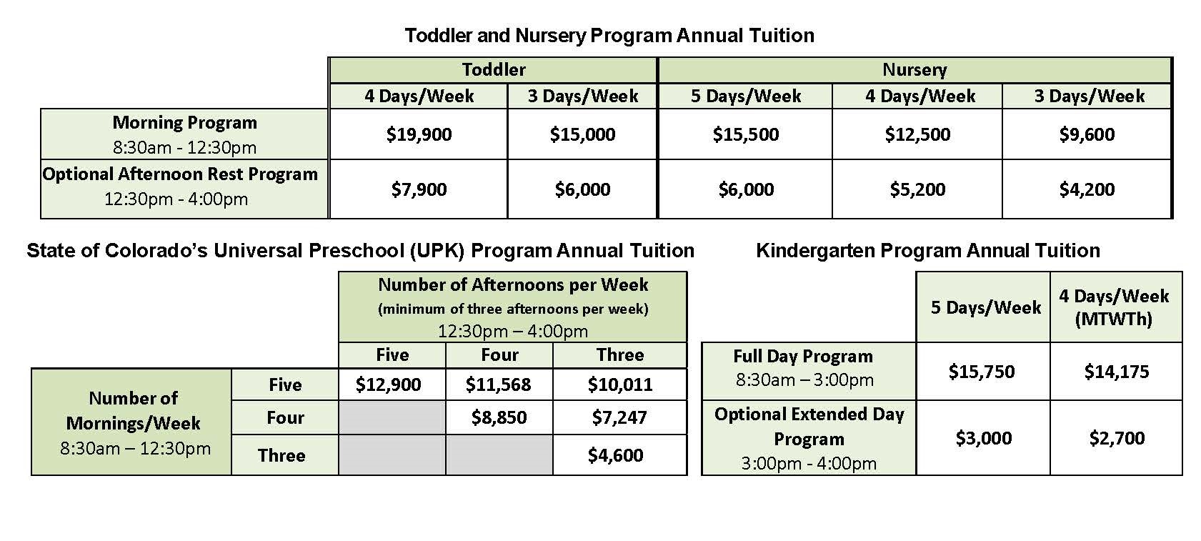 Tuition and Fees Boulder Waldorf Kindergarten & Preschool