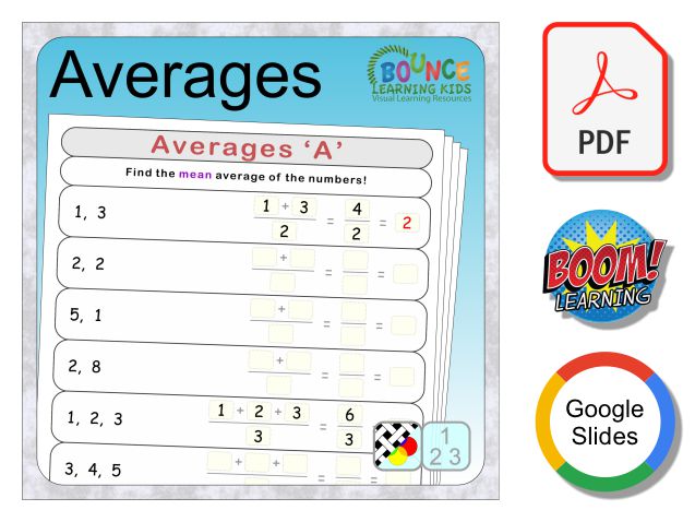Averages | practice calculating the Mean Median Mode & Range