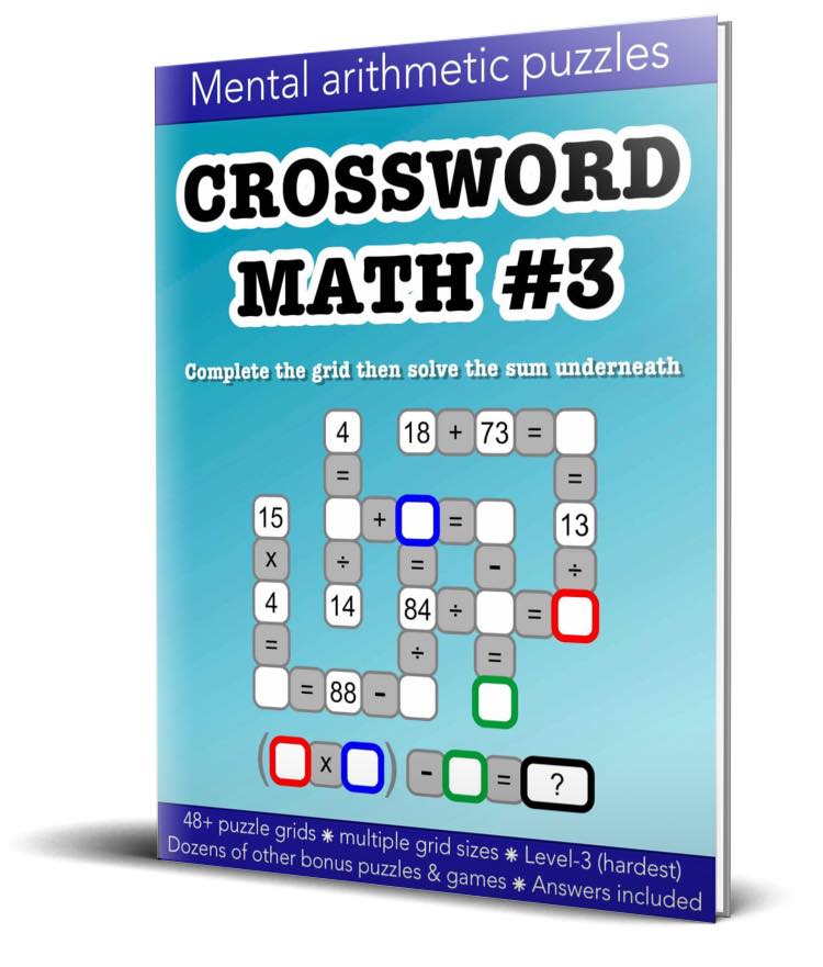 7 amazing Crossword Math mental arithmetic puzzle books