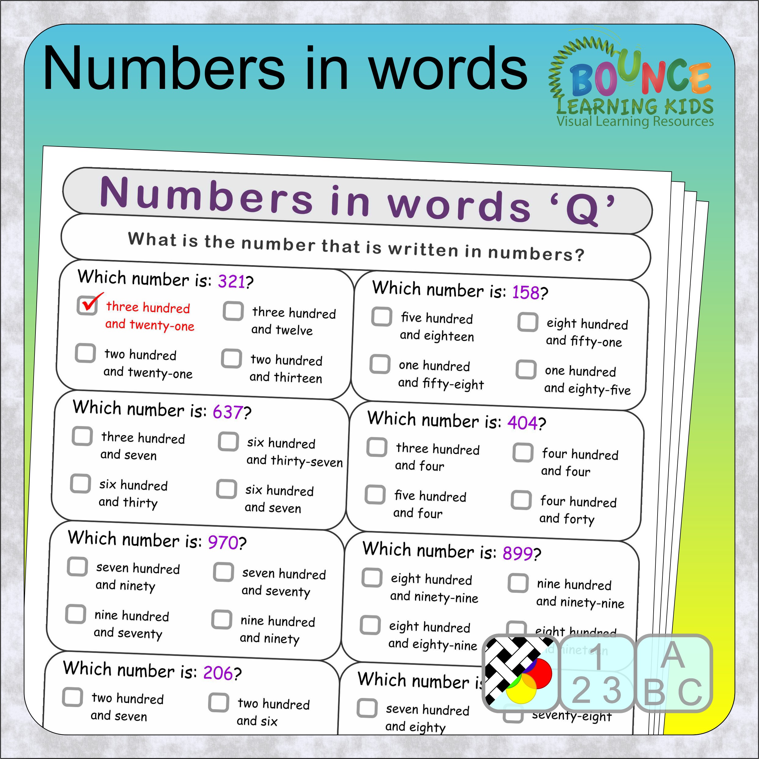 23 engaging Numbers in words worksheets to download