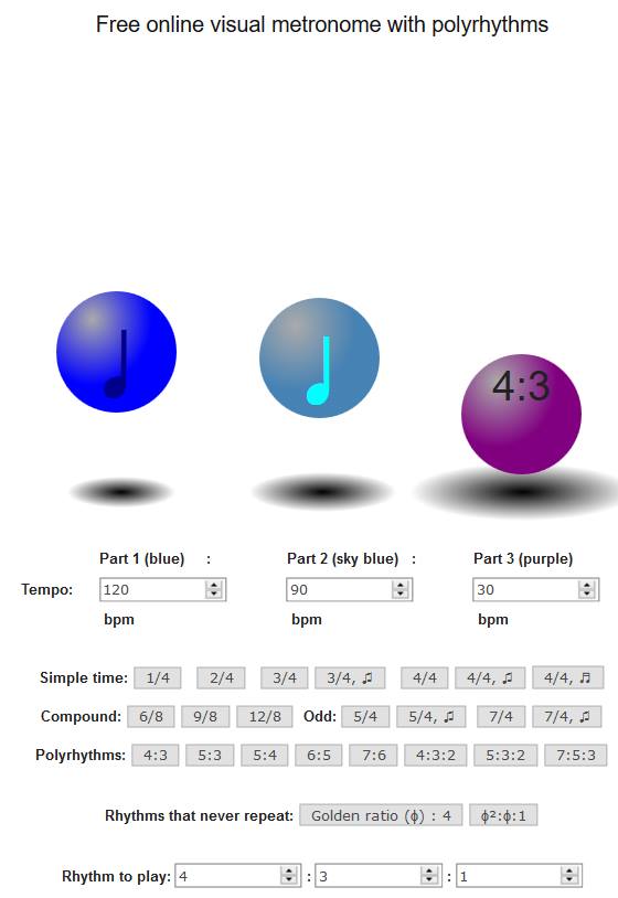 Free online metronome with bounce visuals and polyrhythms the bounce is like your own