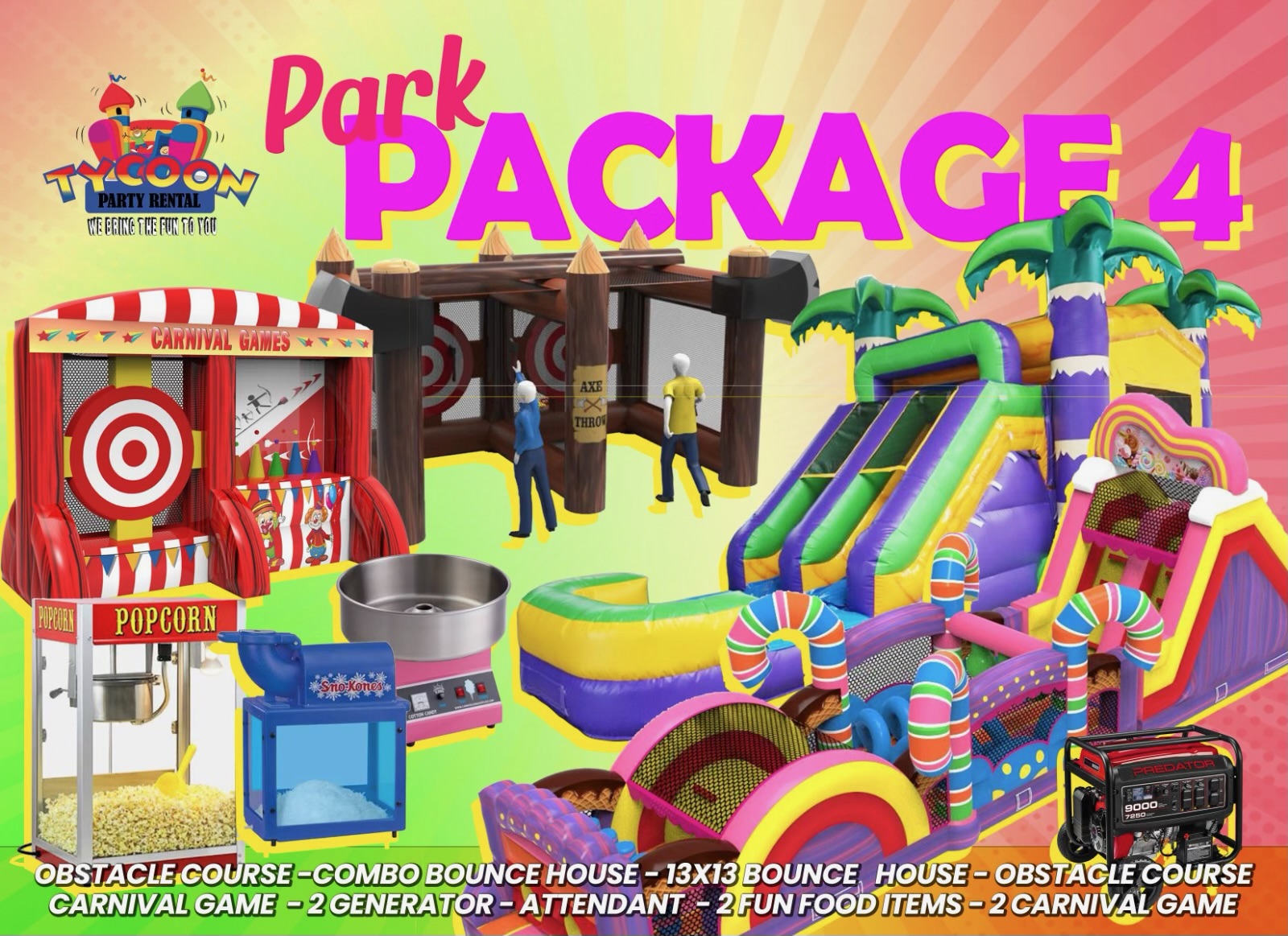 Park Package Best Hire service in florida Tycoon Party Rental