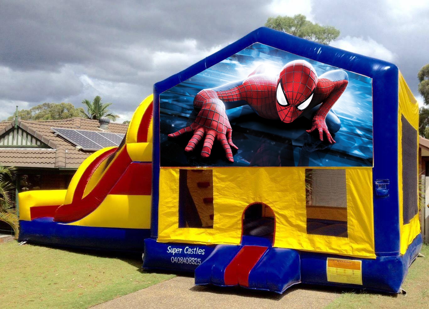Spiderman Large Banner Castle Best Jumping Castle Hire, Face Painting