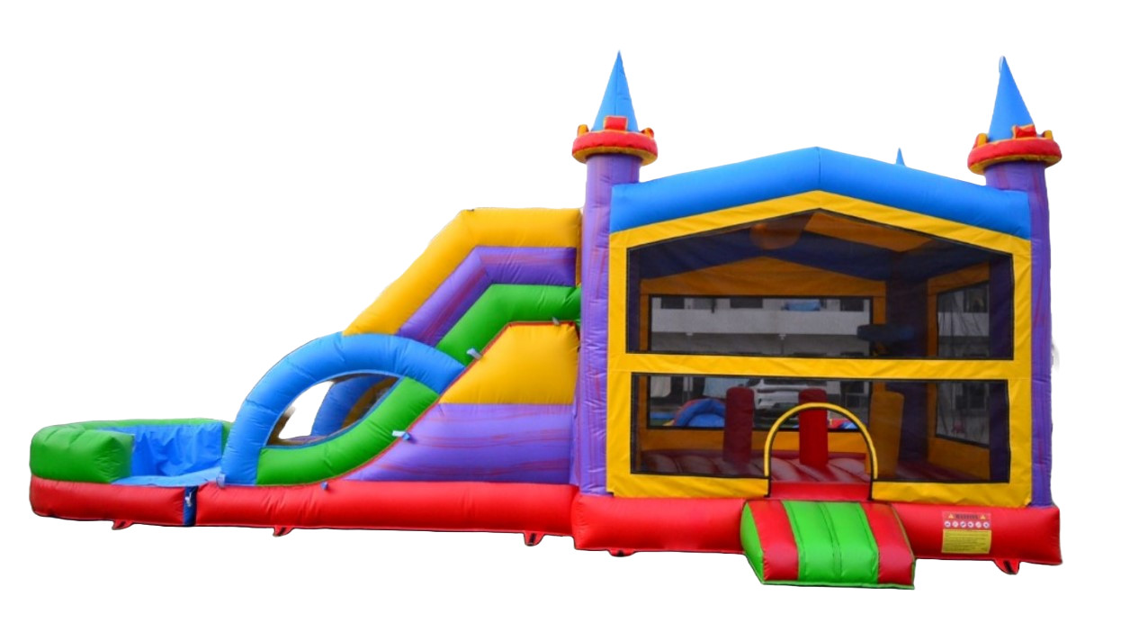 2Lane Medieval Castle Combo Wet or Dry Specialize in Bounce Houses
