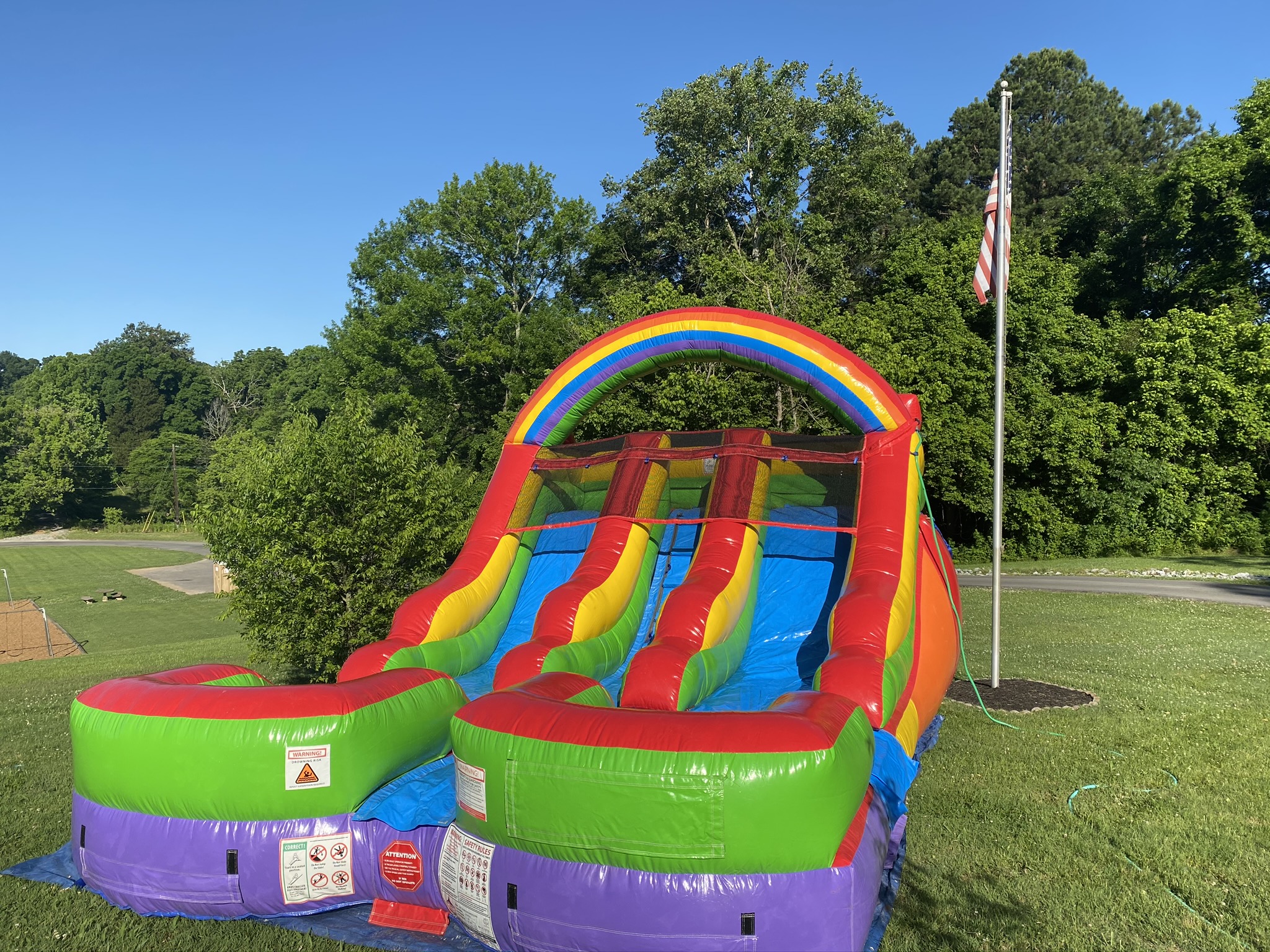 Backyard Double Water Slide Inflatable Bounce Houses & Water Slides
