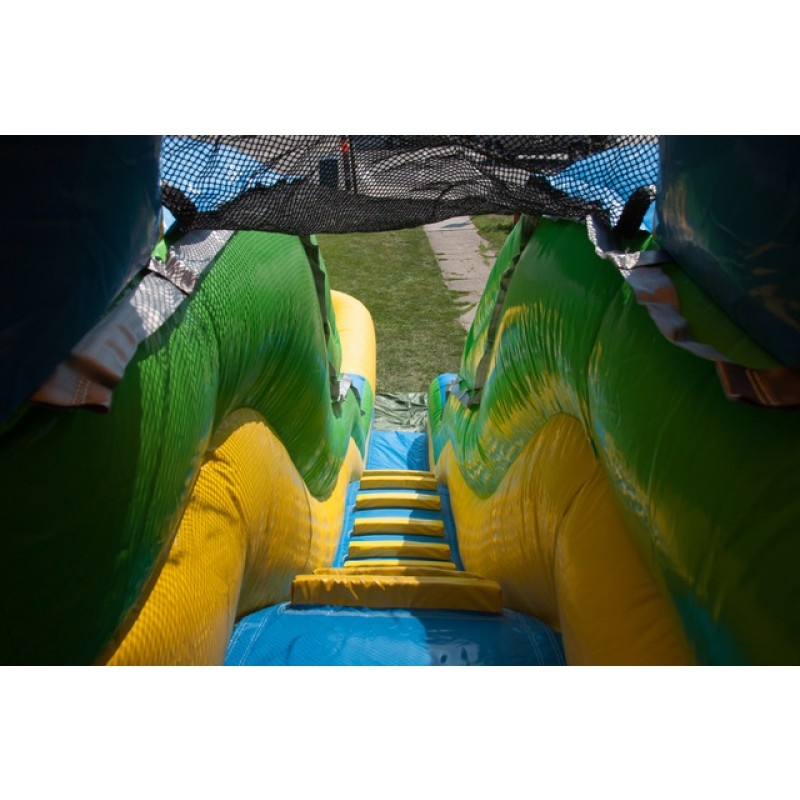 Tropical Summer Medium Water Slide Jumping Castle Hire in Mackay