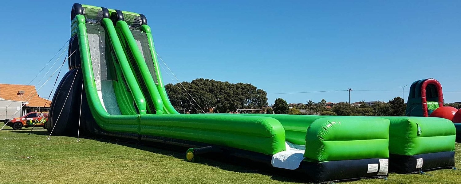 Dual Lane Edge Massive Water Slide Jumping Castle Hire in Perth