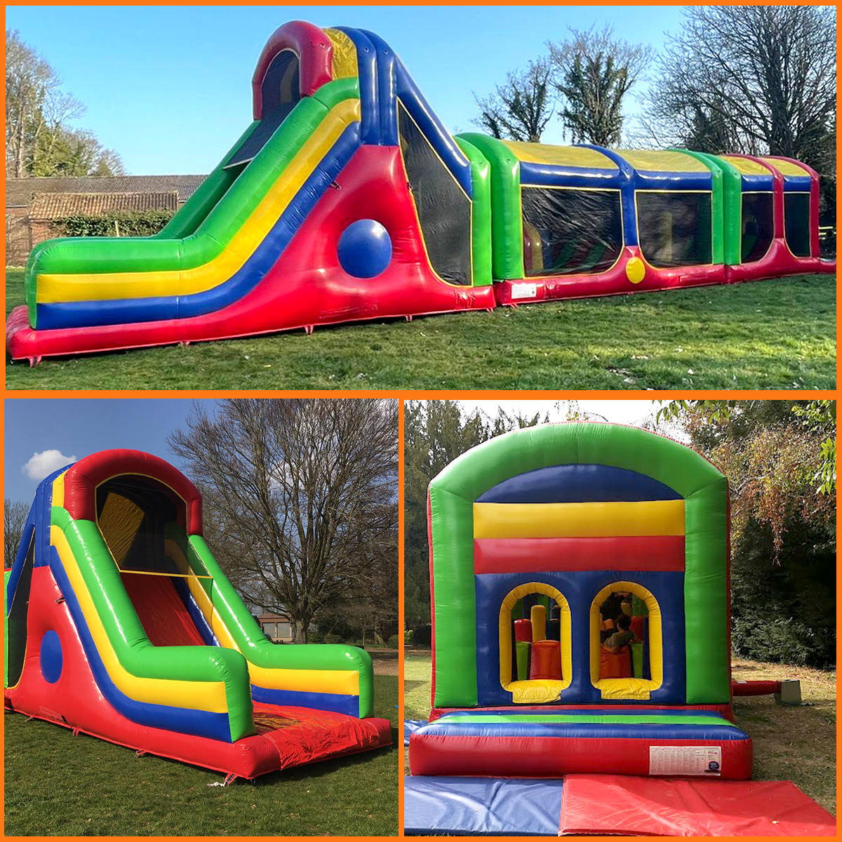 Multi Coloured 3 piece Inflatable Obstacle Course Best Inflatable