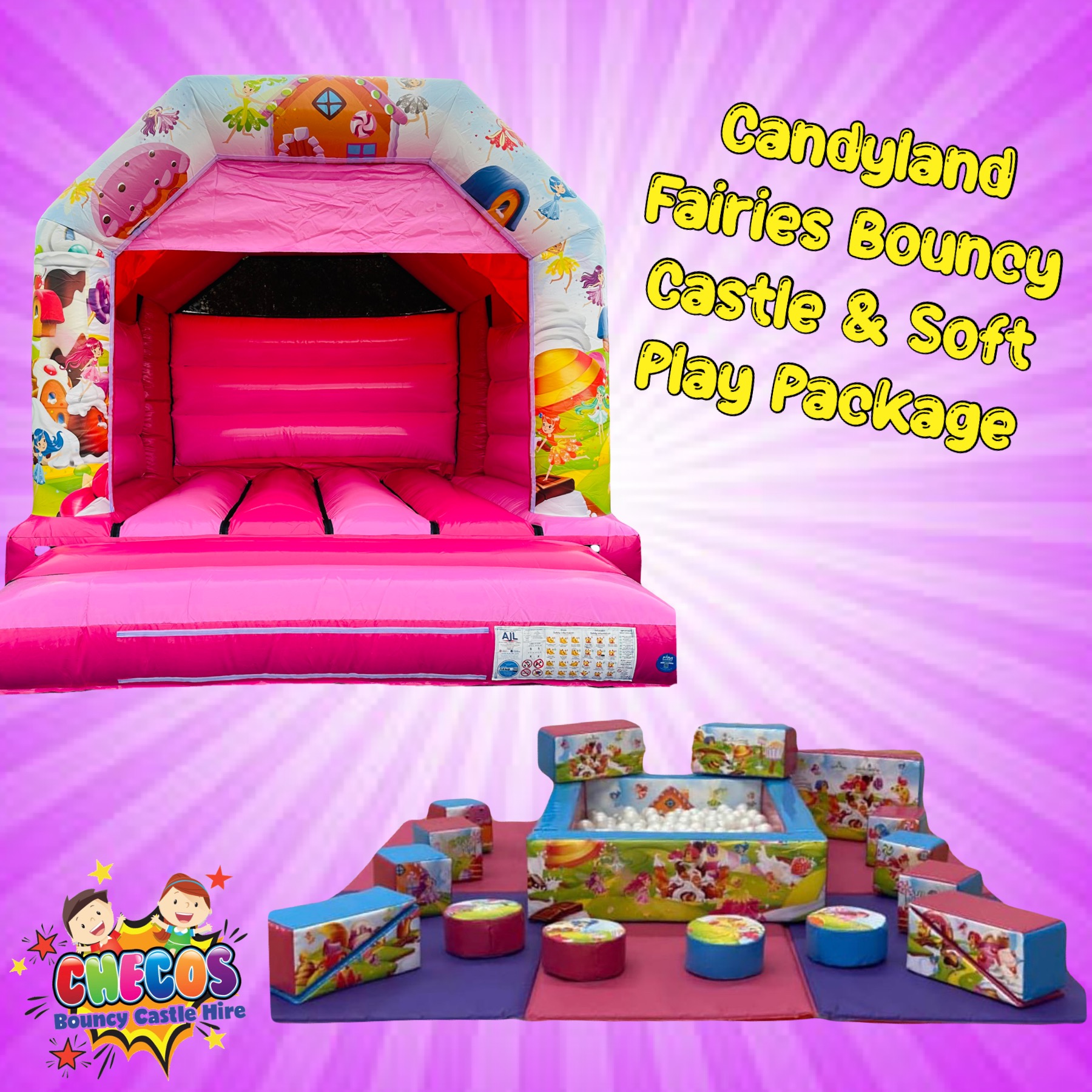 Candyland Fairies Bouncy Castle & Soft Play Package Bouncy Castle