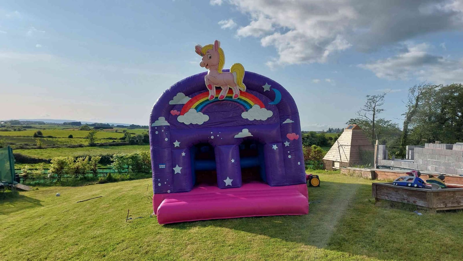 The Unicorn Obstacle course Bouncy Castle Hire, Quad Cars Hire in