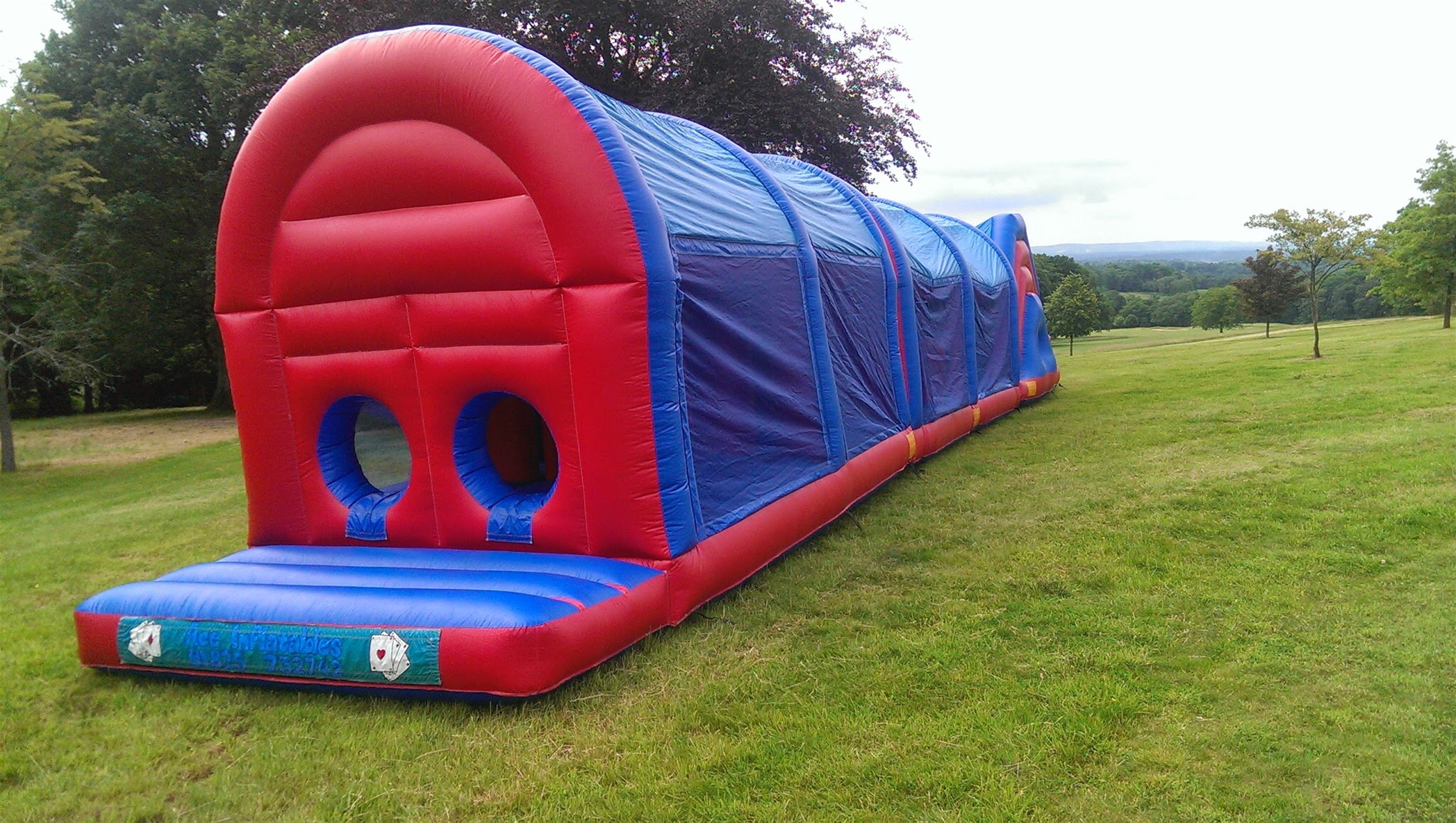 Ace Inflatables 75ft Red & Blue Inflatable Assault Course