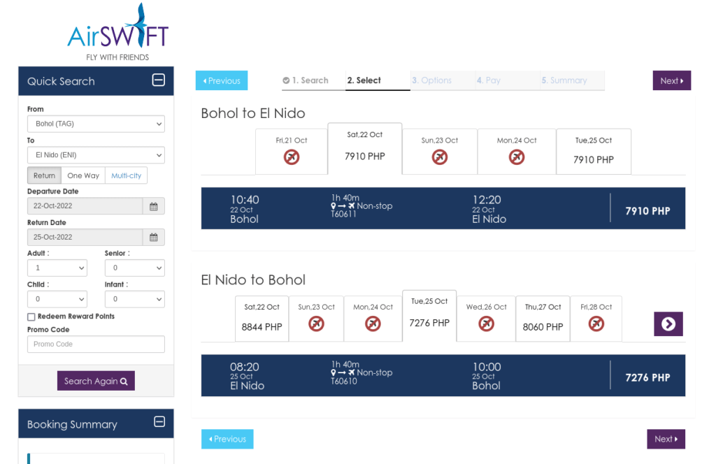 Bohol to El Nido, Palawan Flights at Panglao Airport