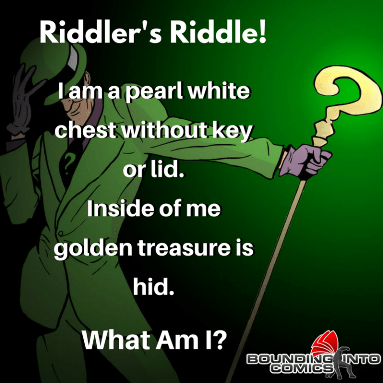 Riddler's Riddle I Am a Pearl White Chest Bounding Into Comics
