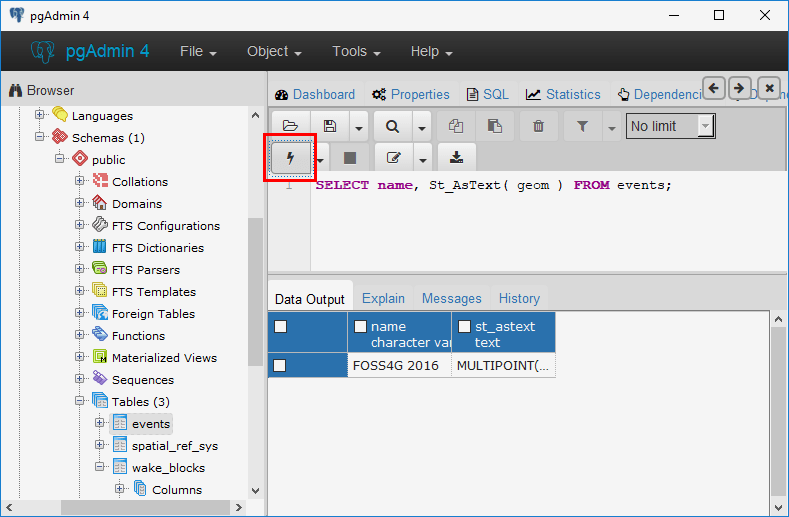 pgAdmin — Boundless Desktop 1.1.0 documentation