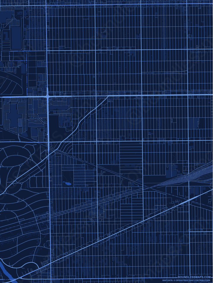 Berwyn Dark Blue Vector Map Boundless Maps