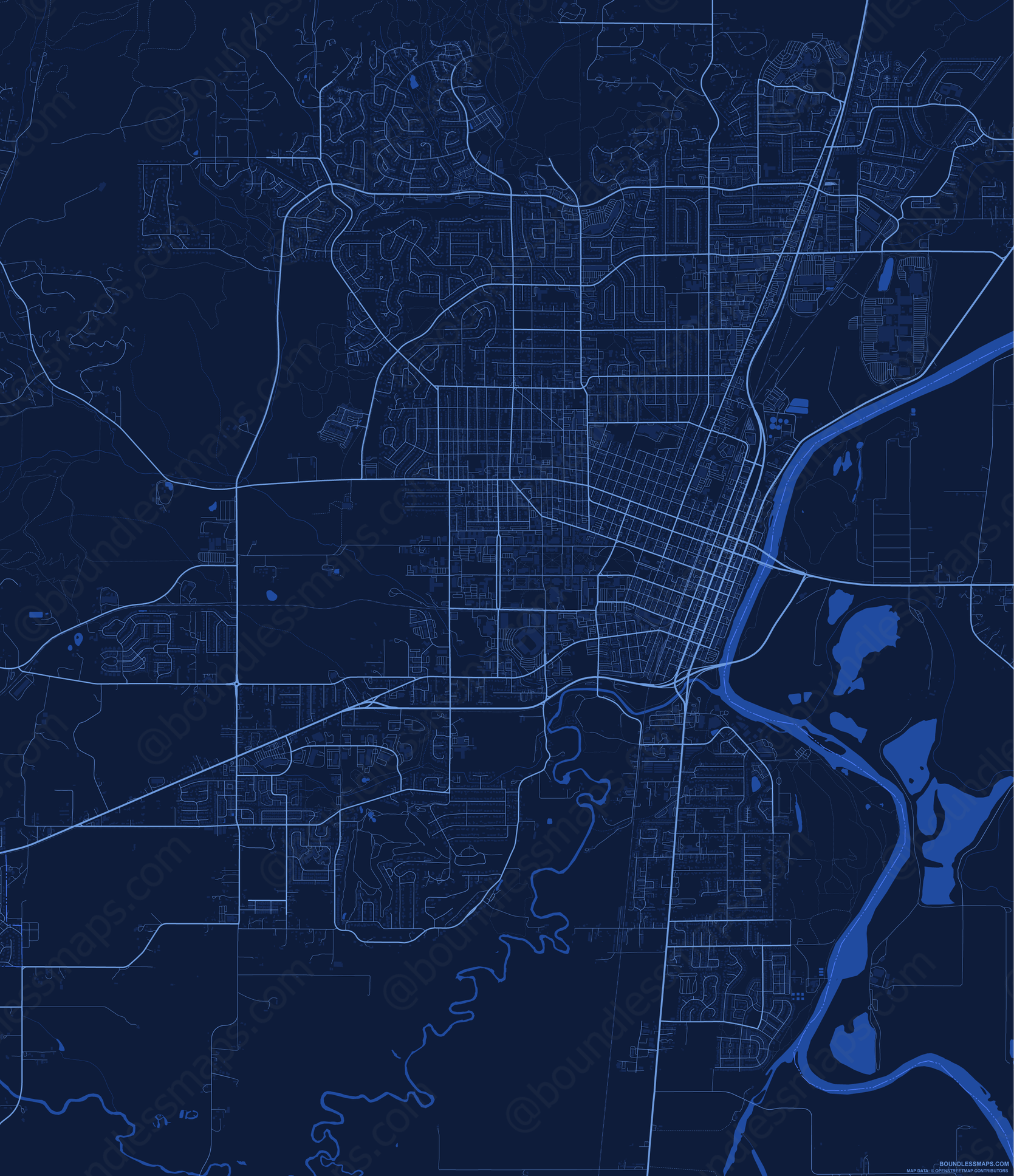 Corvallis Dark Blue Vector Map Boundless Maps