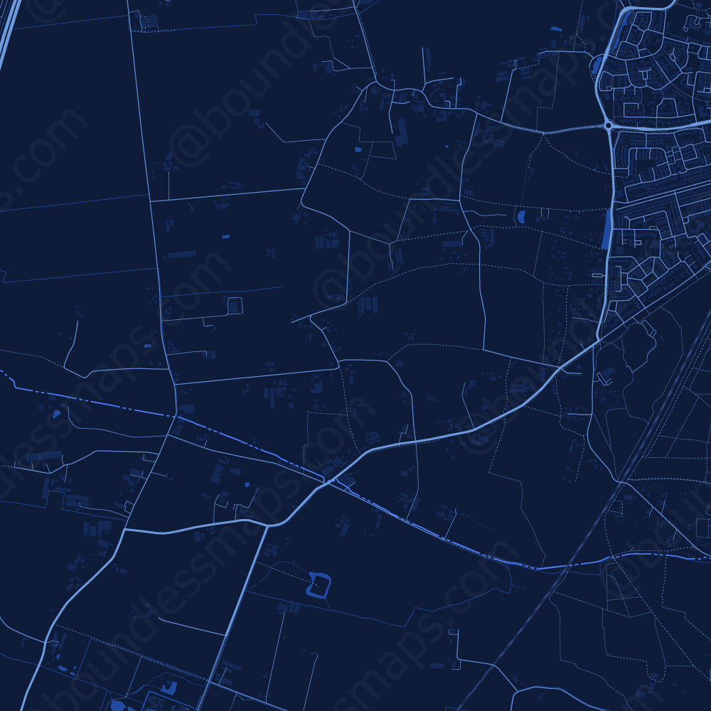 Ermelo Dark Blue Vector Map Boundless Maps