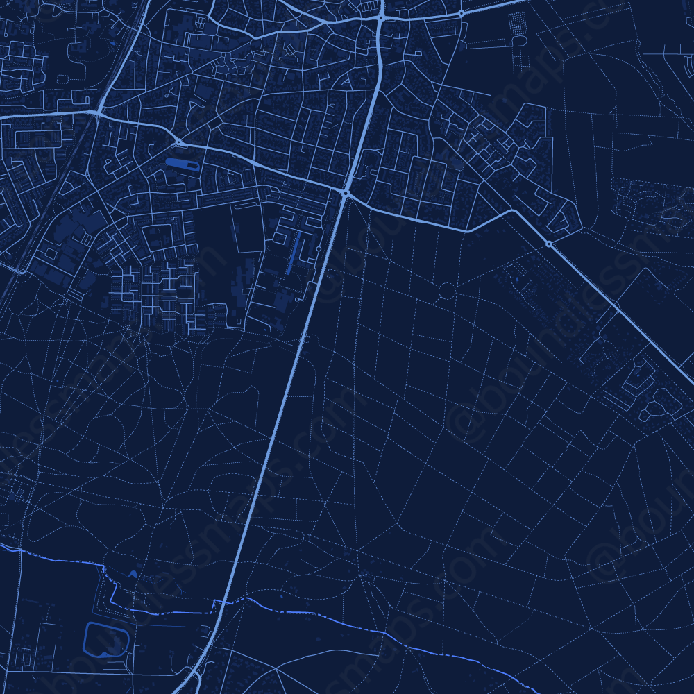 Ermelo Dark Blue Vector Map Boundless Maps