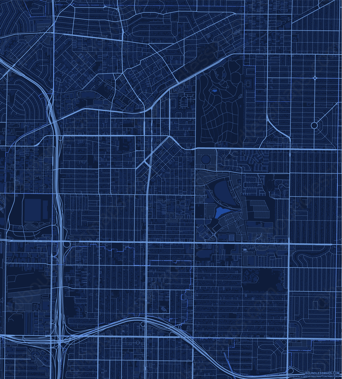 Inglewood Vector Map Dark Blue (AI,PDF) Boundless Maps