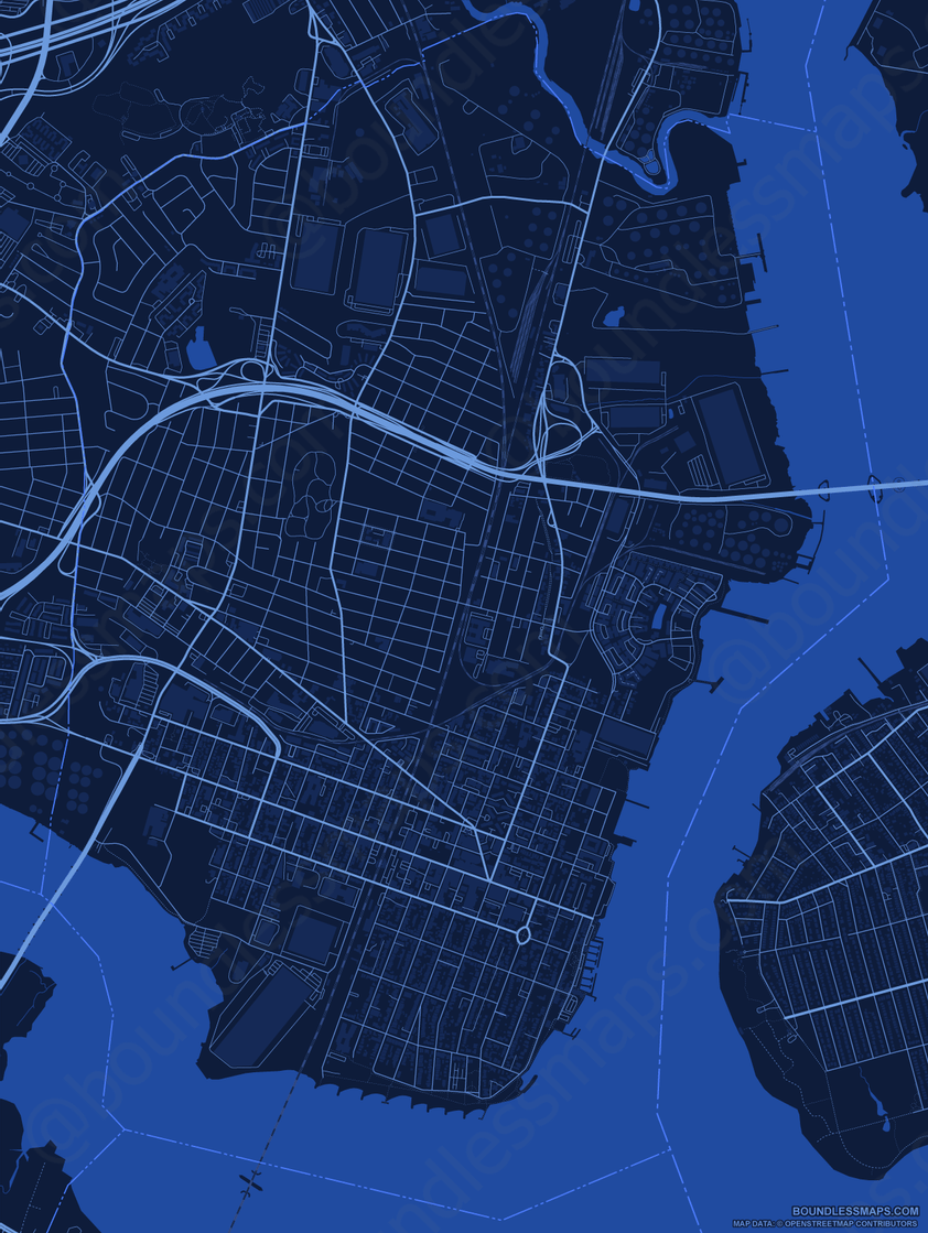 Perth Amboy Dark Blue Vector Map Boundless Maps