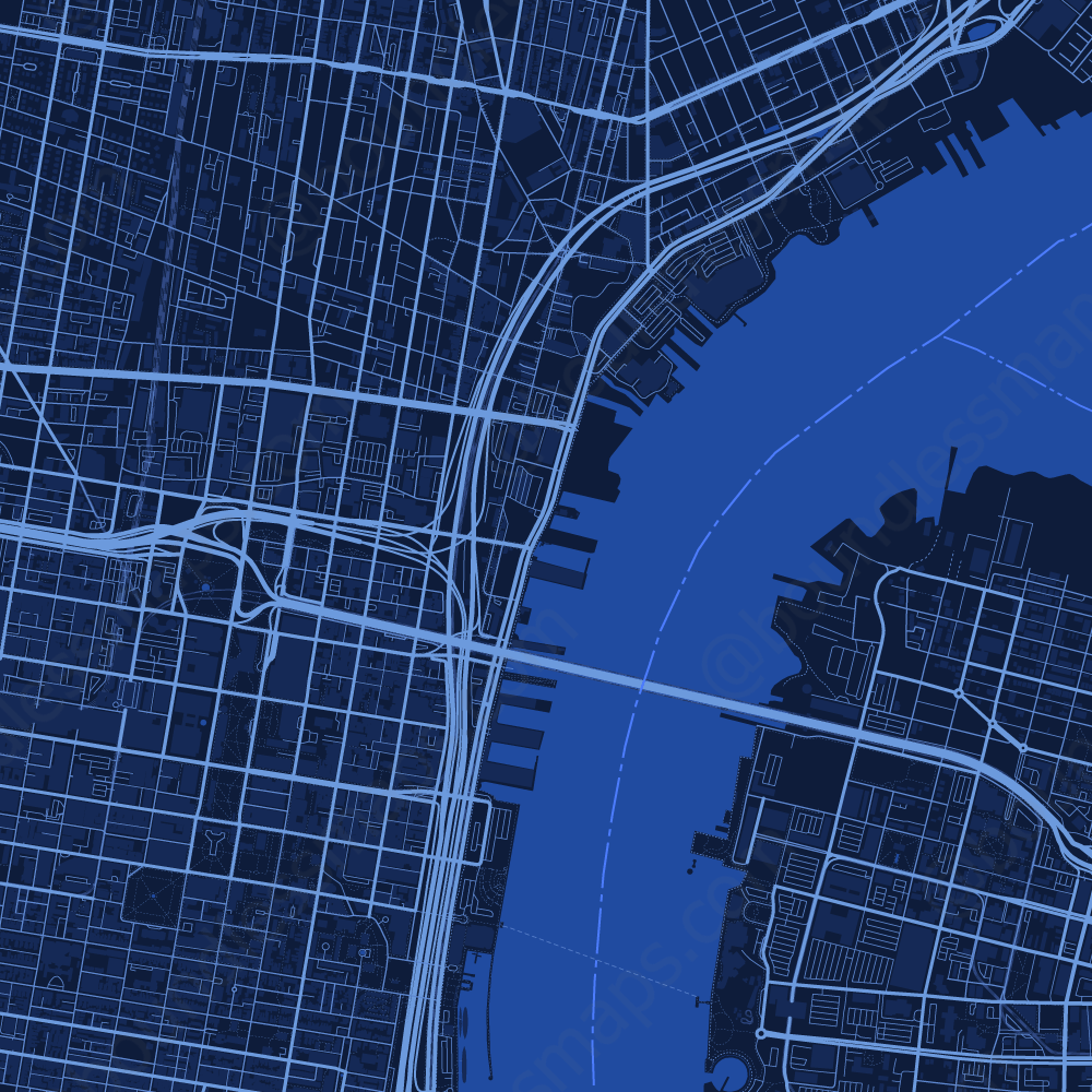 Philadelphia Dark Blue Vector Map Boundless Maps