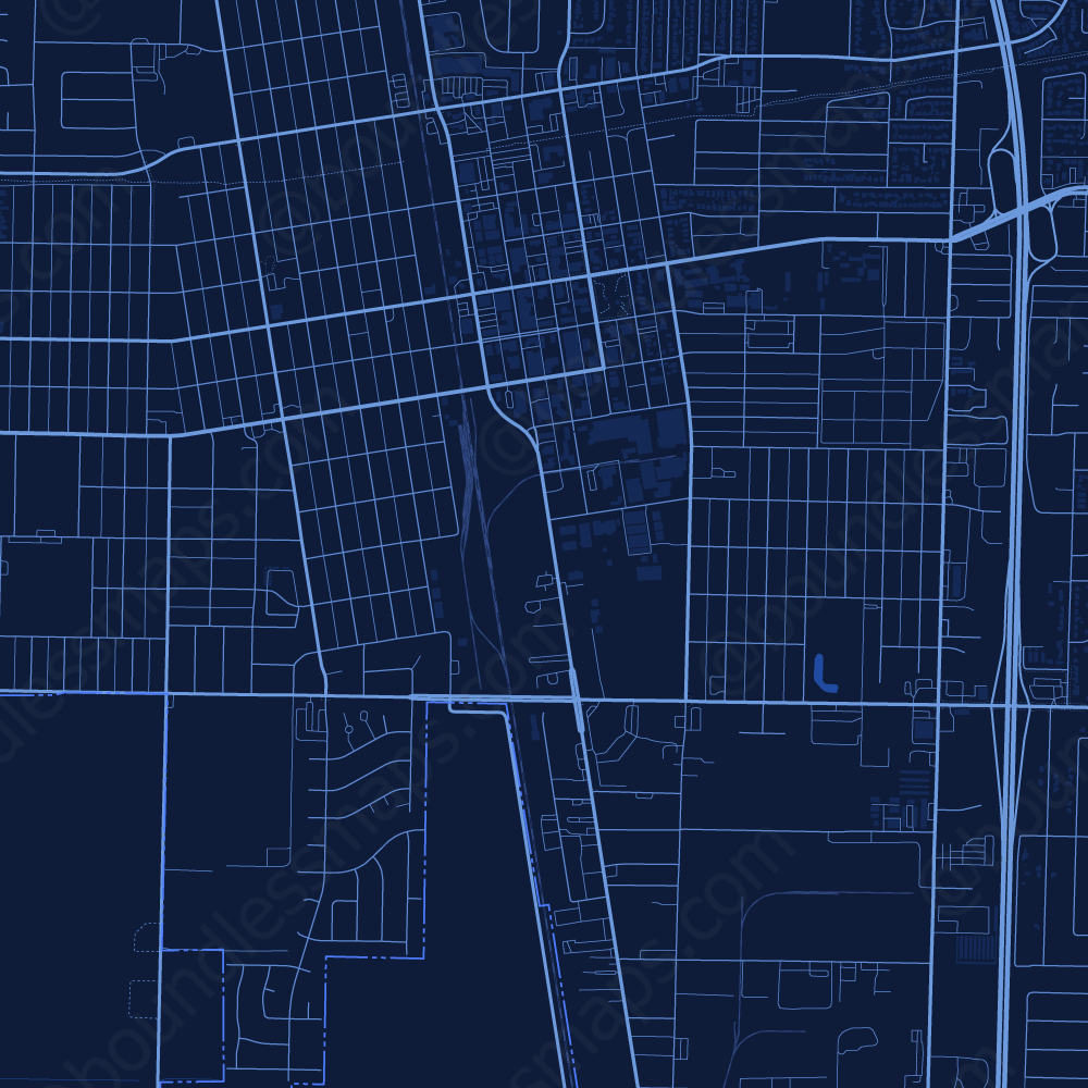 Tulare Dark Blue Vector Map Boundless Maps