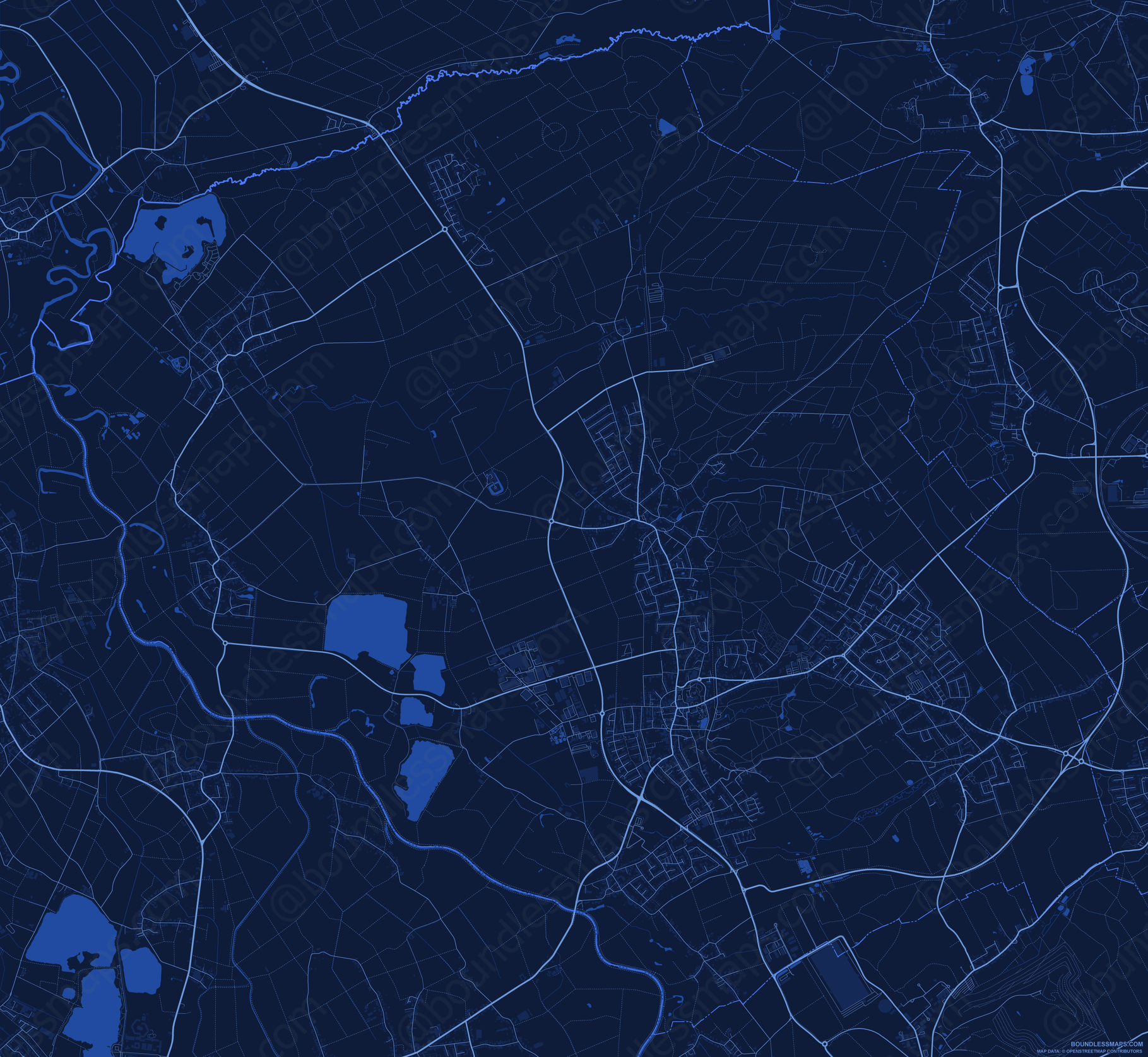 Wassenberg Dark Blue Vector Map Boundless Maps