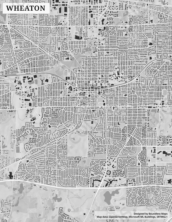 Wheaton Figureground Vector Map Boundless Maps