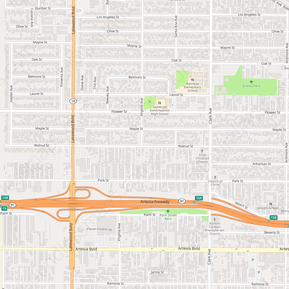 Bellflower Modern Atlas Vector Map Boundless Maps