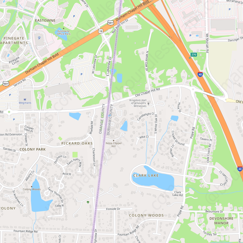 Chapel Hill Modern Atlas Vector Map Boundless Maps