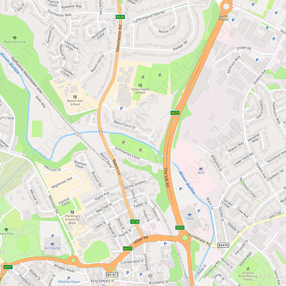 Macclesfield Modern Atlas Vector Map Boundless Maps