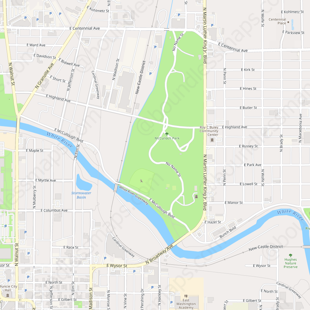 Muncie Modern Atlas Vector Map Boundless Maps