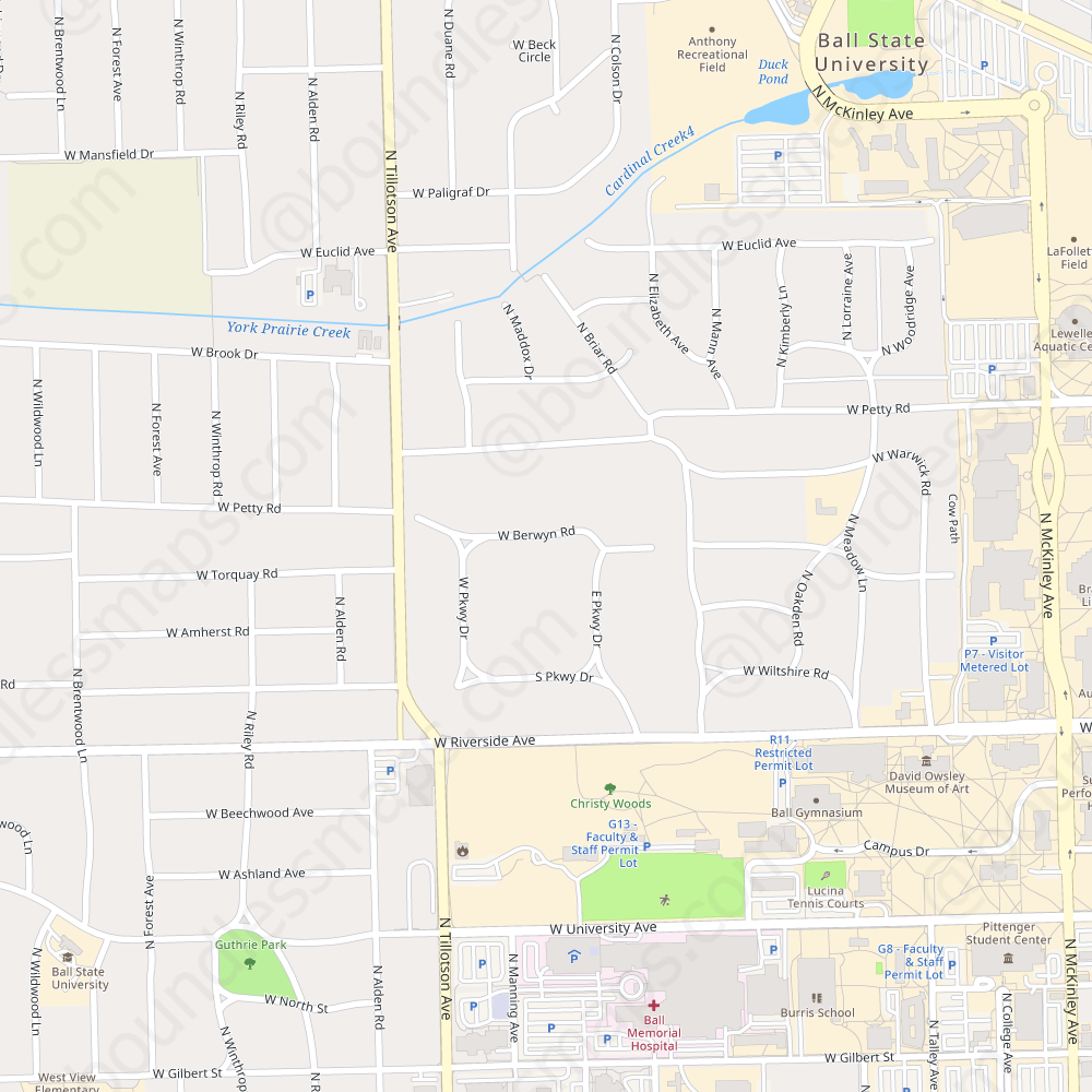 Muncie Modern Atlas Vector Map Boundless Maps