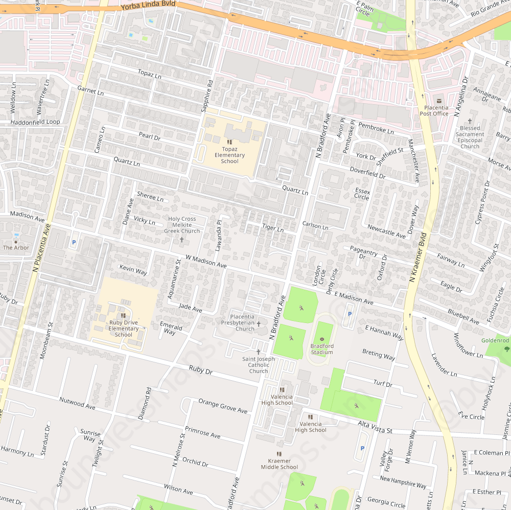 Placentia Modern Atlas Vector Map Boundless Maps