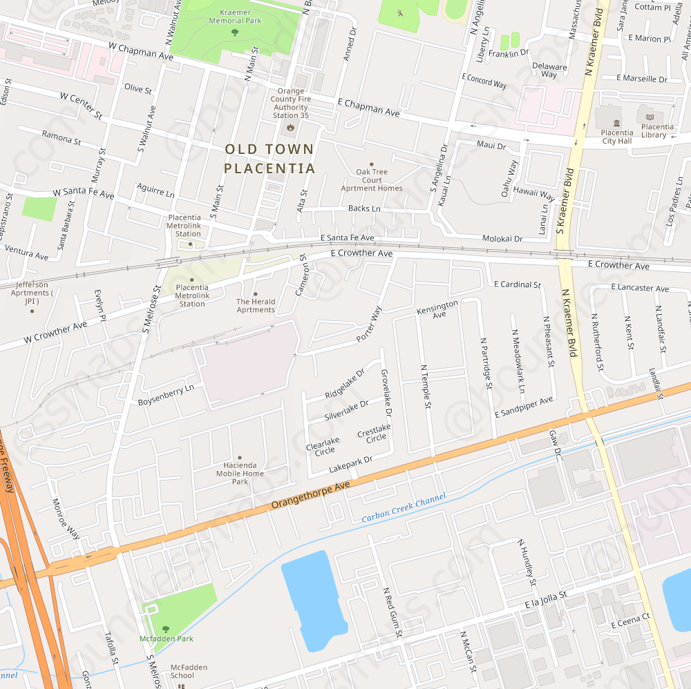 Placentia Modern Atlas Vector Map Boundless Maps