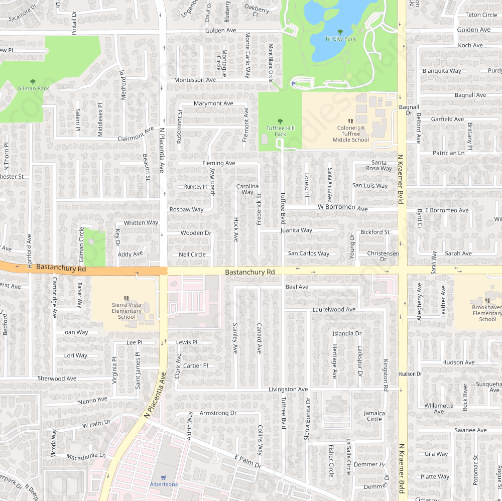 Placentia Modern Atlas Vector Map Boundless Maps