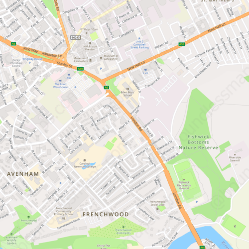 Preston Modern Atlas Vector Map Boundless Maps