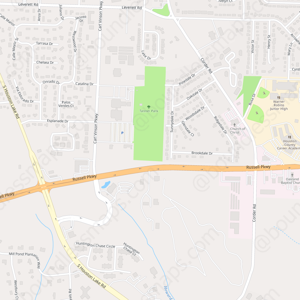 Warner Robins Modern Atlas Vector Map Boundless Maps