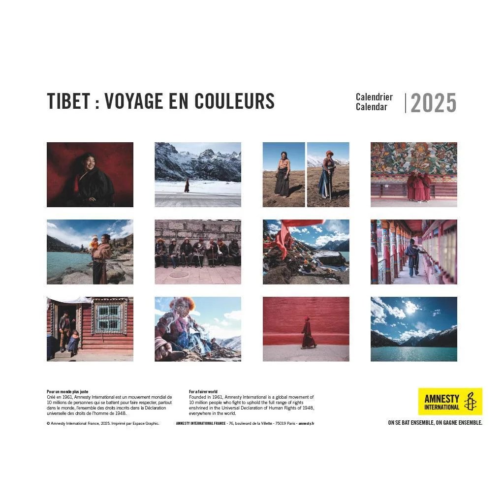 Calendrier Couleur 2025 Tibet, voyage en couleurs • Boutique Amnesty International