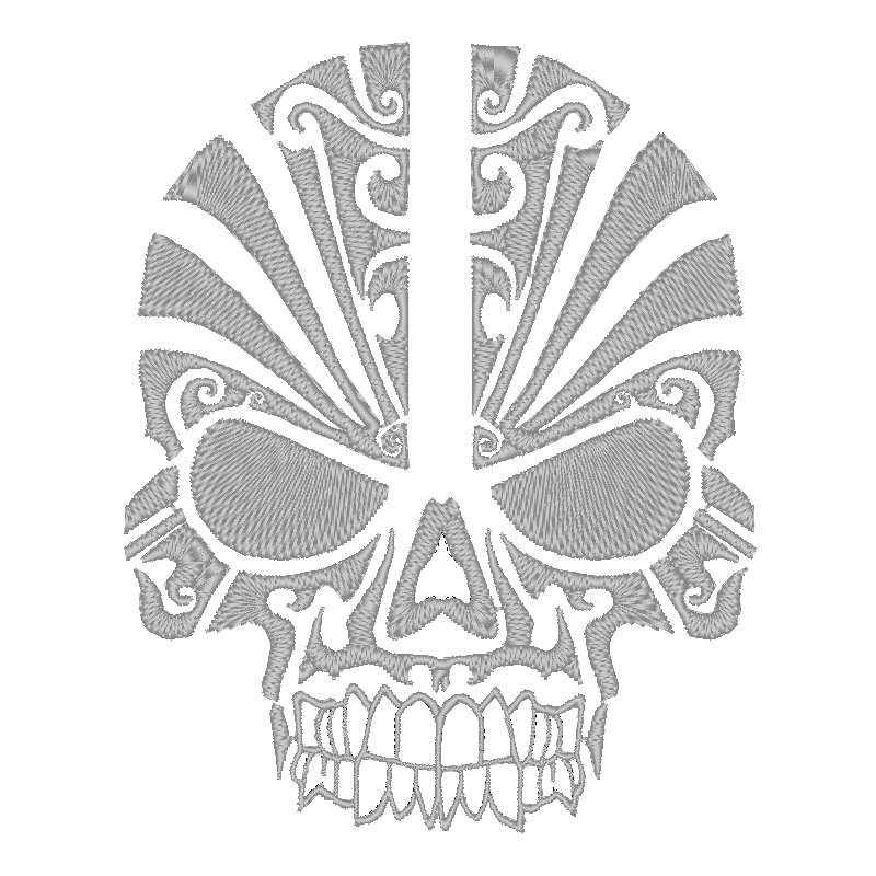 Motif broderie machine tête de mort halloween