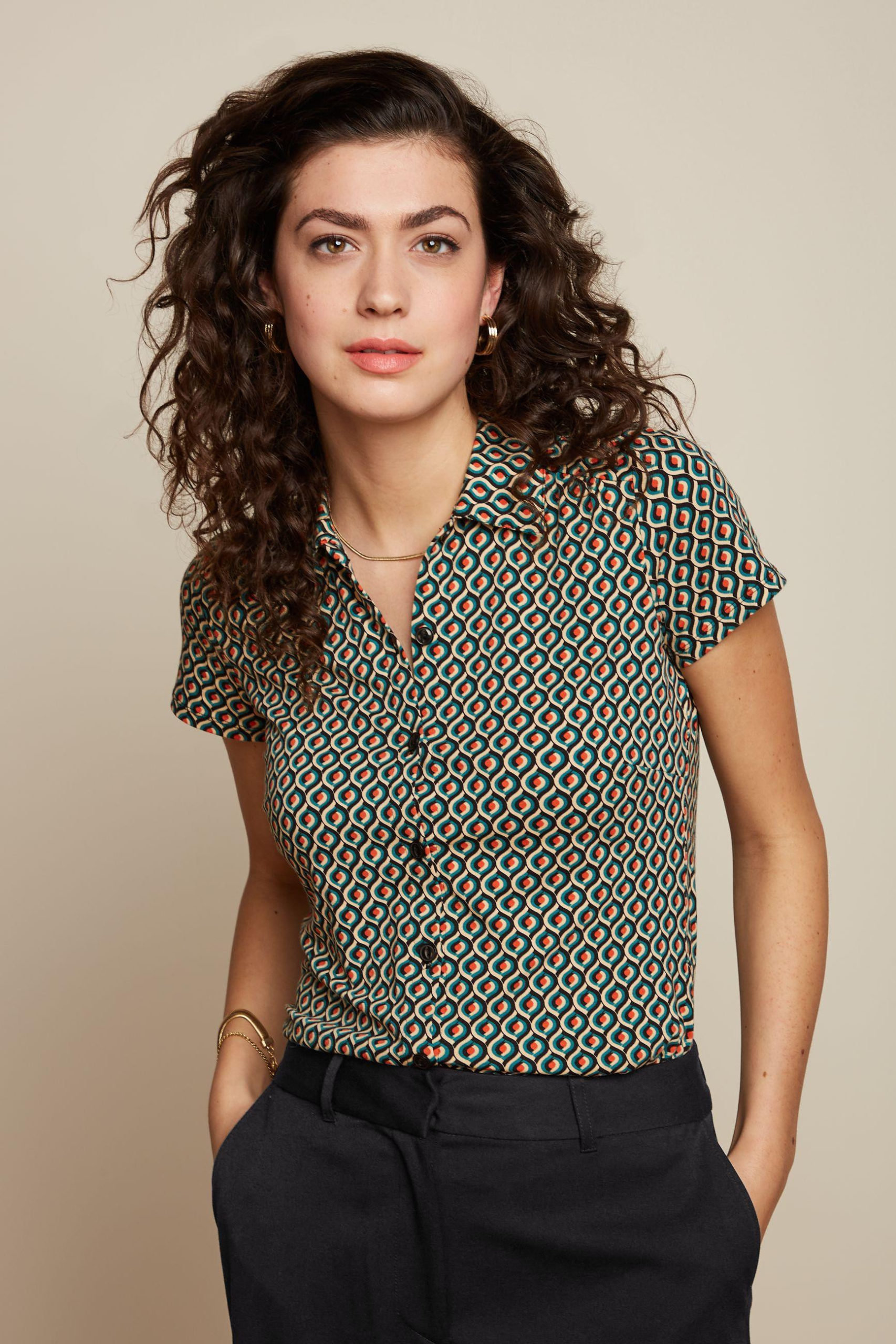Green Blouse Rizo Boutique Kaffe