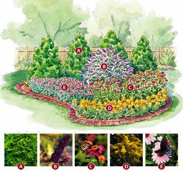 Схема клумбы прямоугольной формы