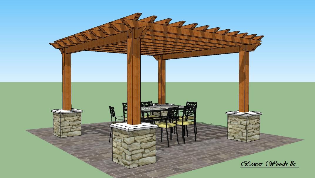Bower Woods llc. Custom Garden Structures, Timberline Pergola